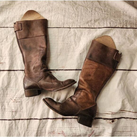 Freebird By Steven Tall Stabl Leather Boots Size 8 - Picture 2 of 7